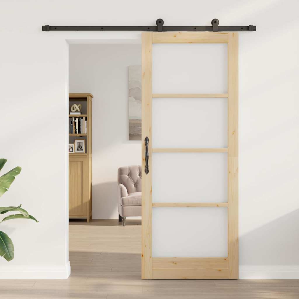 Schiebetür ORKDAL Braun 83 x 211 cm Holz und Metall