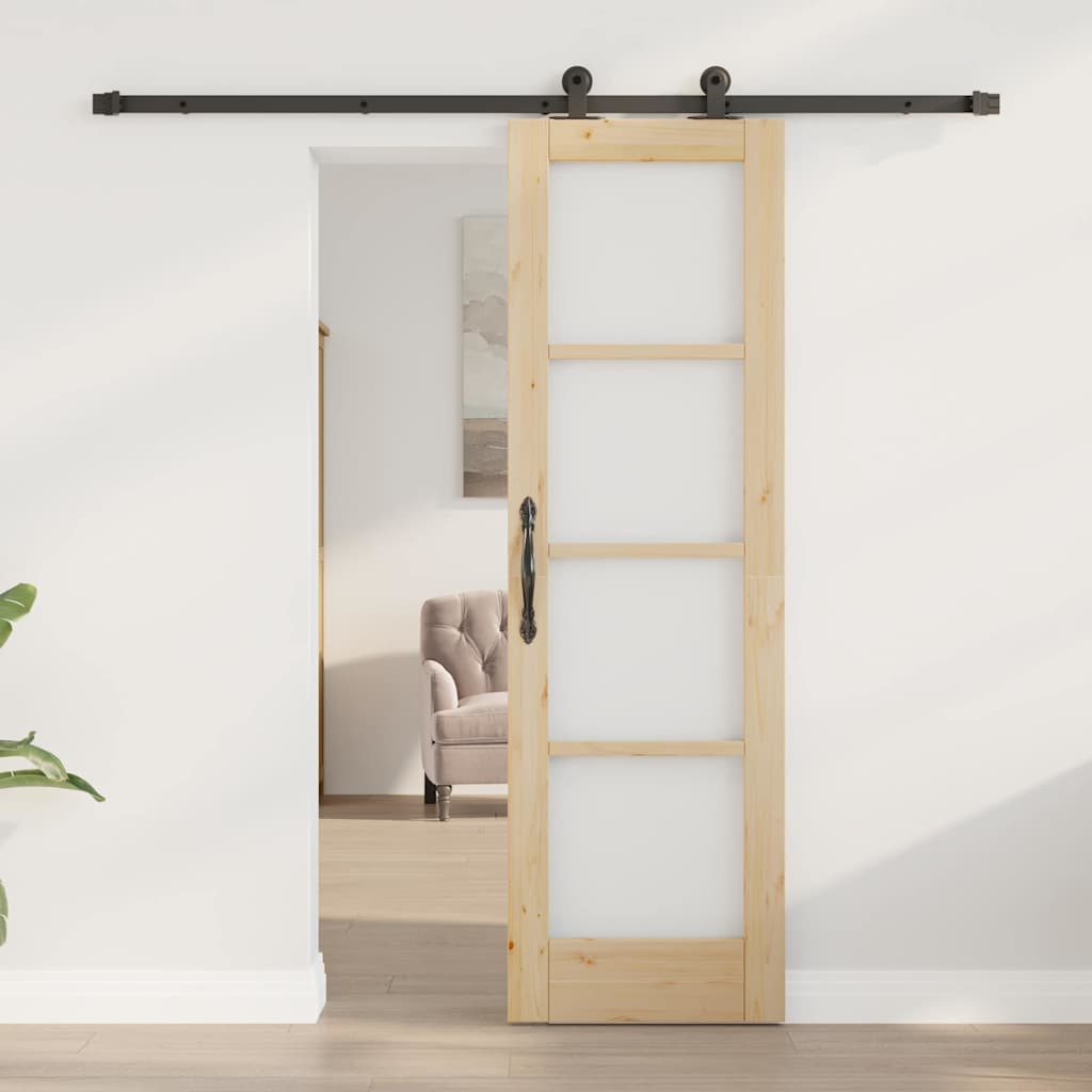 Schiebetür ORKDAL Braun 61 x 198,5 cm Holz und Metall