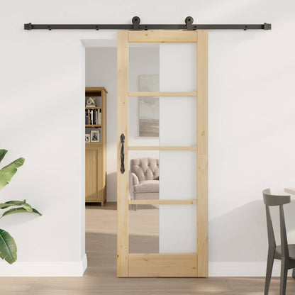 Schiebetür ORKDAL Braun 73,5 x 198,5 cm Holz und Metall