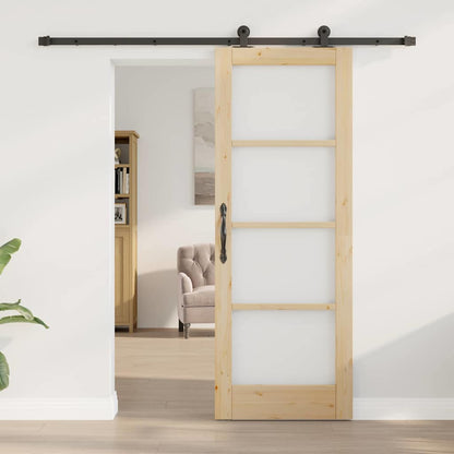 Schiebetür ORKDAL Braun 73,5 x 198,5 cm Holz und Metall