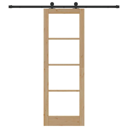 Schiebetür ORKDAL Braun 73,5 x 211 cm Holz und Metall