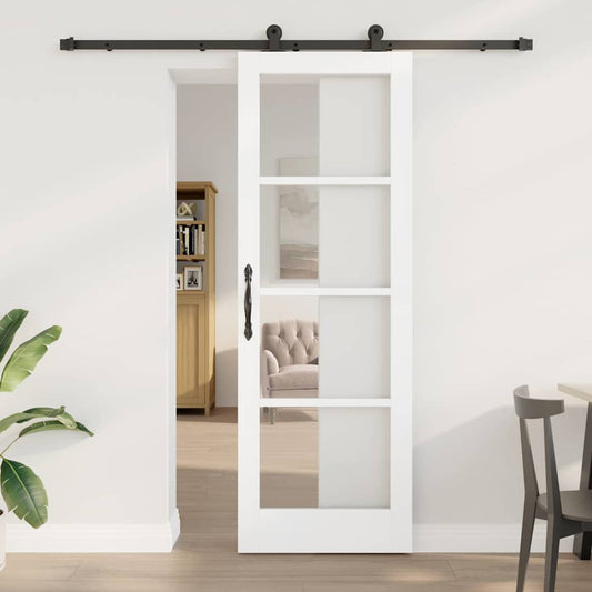 Schiebetür ORKDAL Weiß 73,5 x 211 cm Holz und Metall