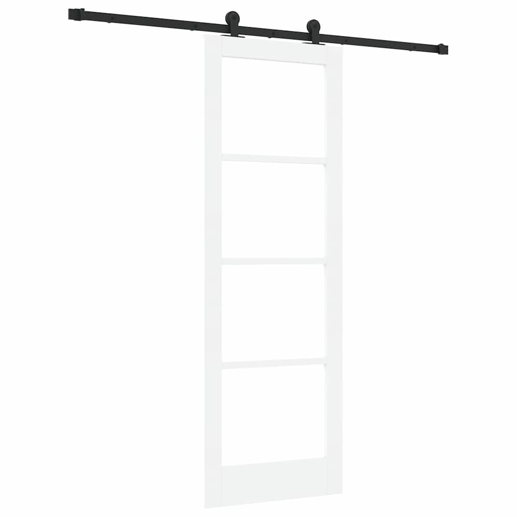 Schiebetür ORKDAL Weiß 73,5 x 211 cm Holz und Metall