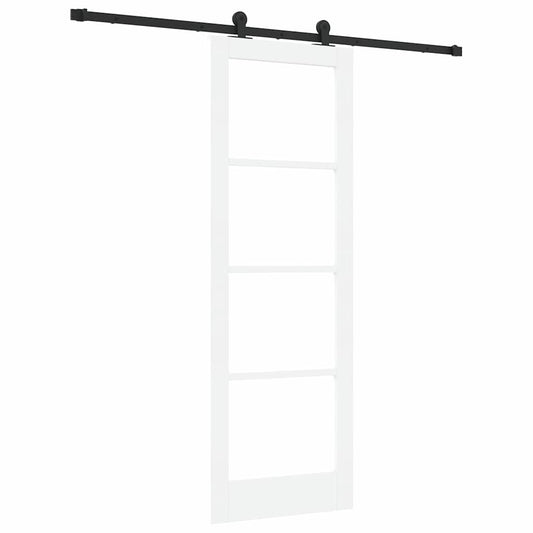 Schiebetür ORKDAL Weiß 73,5 x 211 cm Holz und Metall