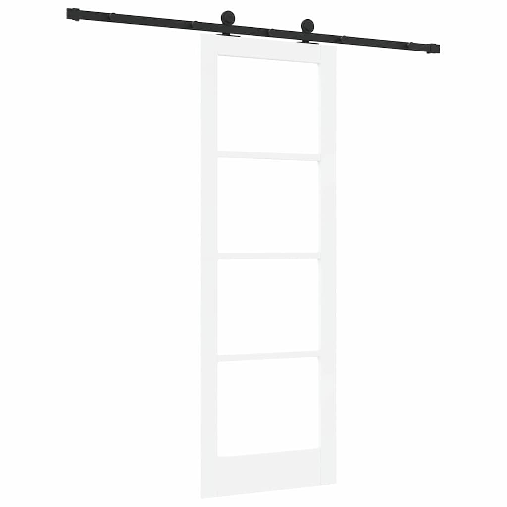 Schiebetür ORKDAL Weiß 73,5 x 211 cm Holz und Metall