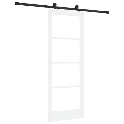 Schiebetür ORKDAL Weiß 78 x 202 cm Holz und Metall