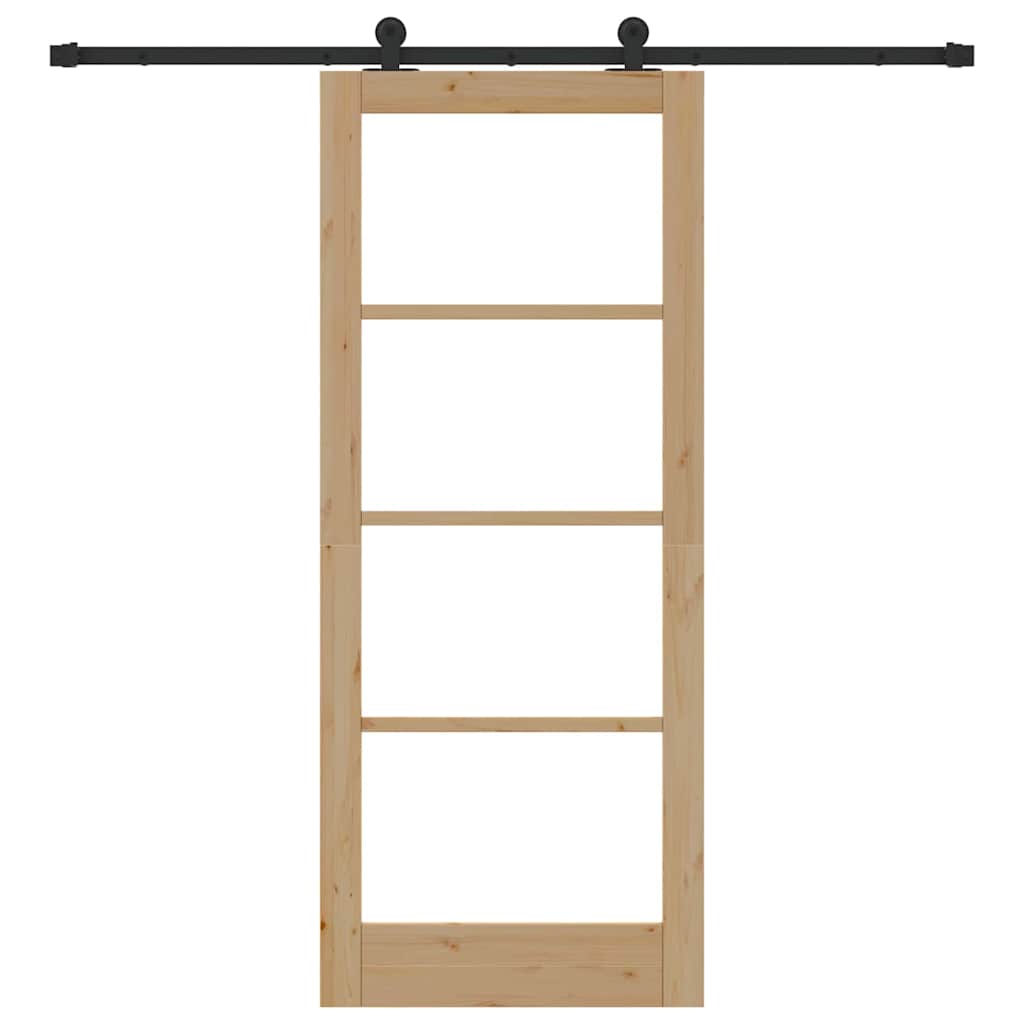 Schiebetür ORKDAL Braun 83 x 202 cm Holz und Metall