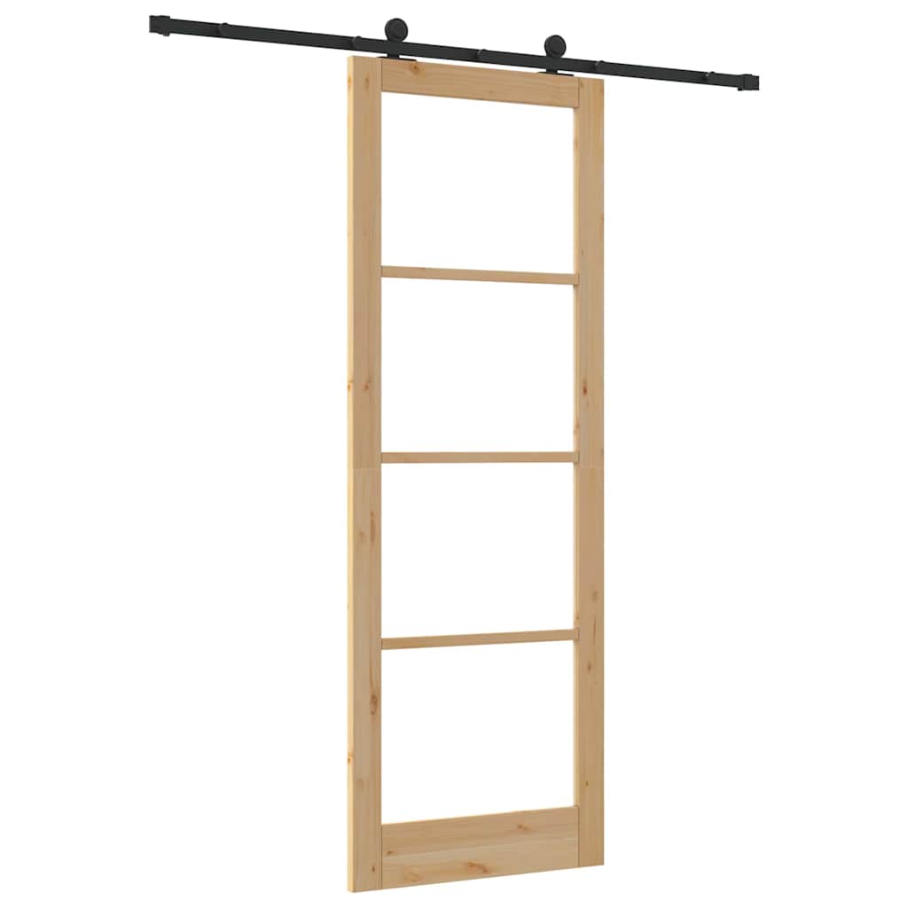 Schiebetür ORKDAL Braun 83 x 232 cm Holz und Metall
