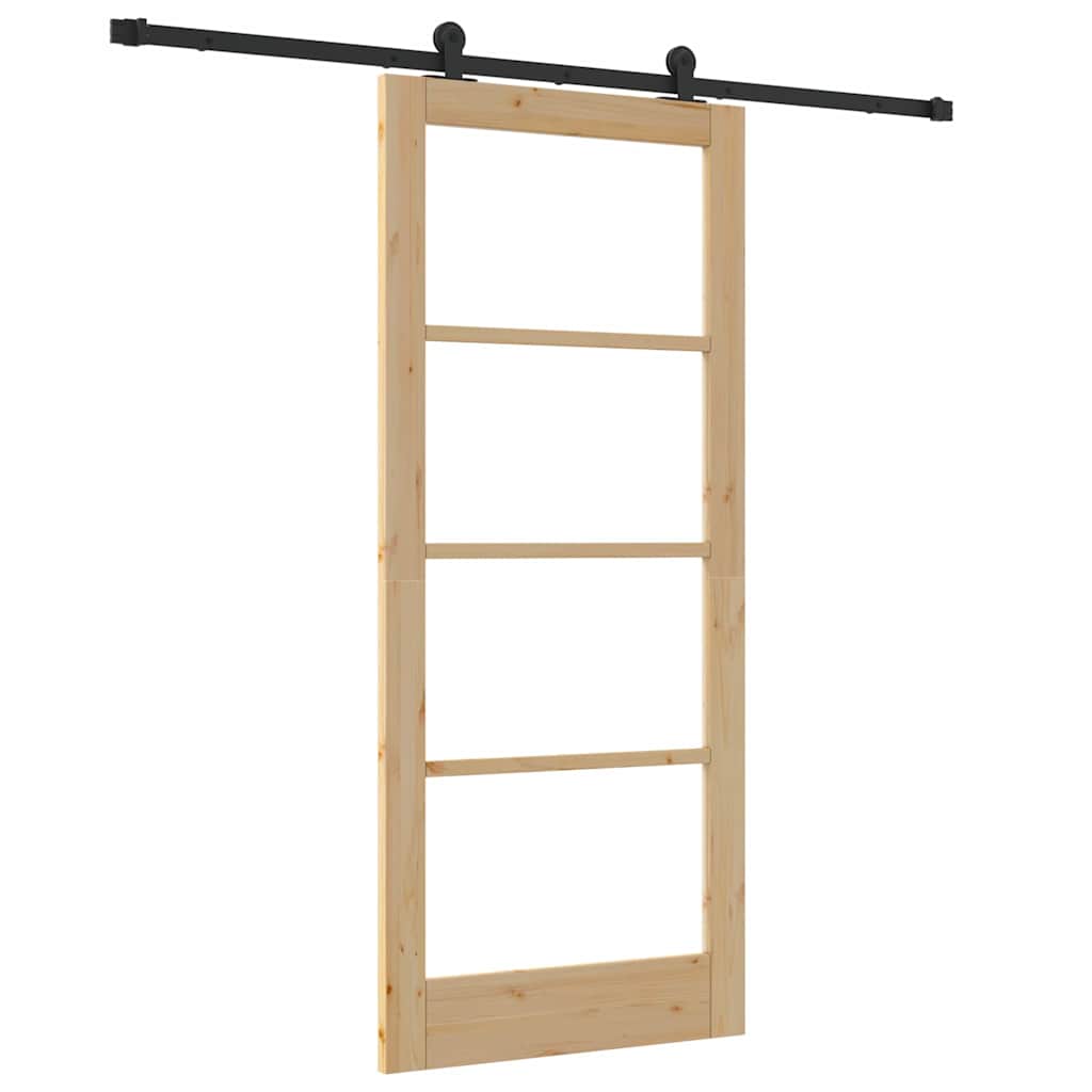 Schiebetür ORKDAL Braun 86 x 198,5 cm Holz und Metall