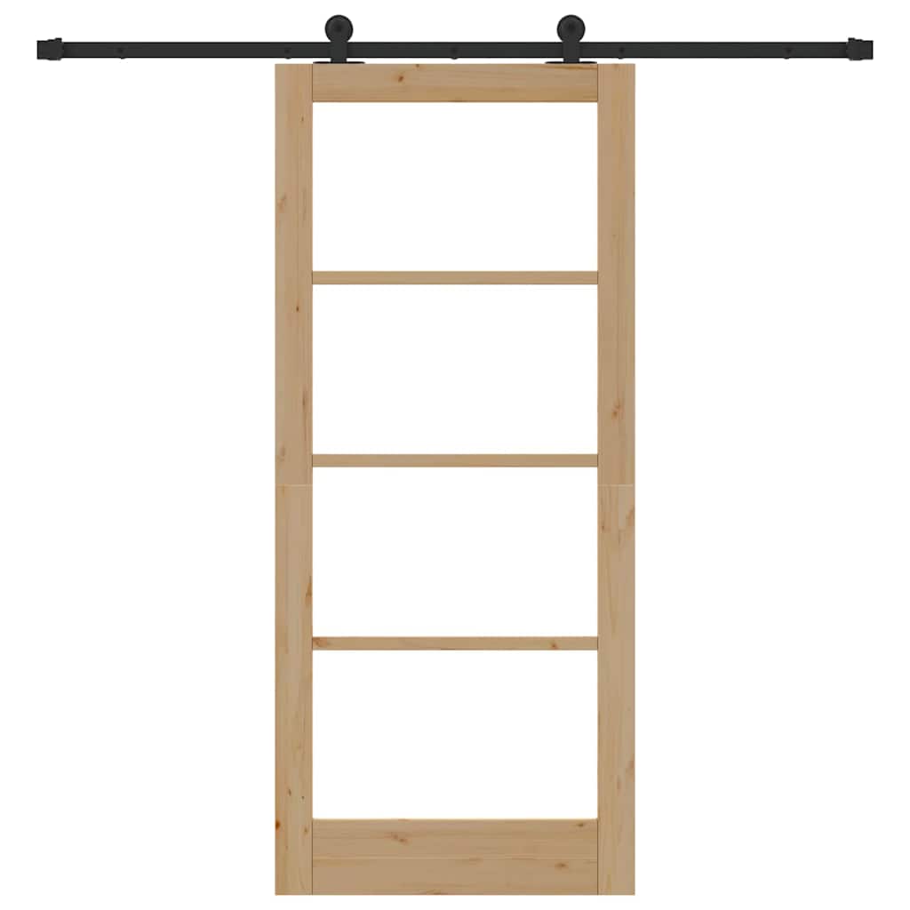 Schiebetür ORKDAL Braun 86 x 198,5 cm Holz und Metall