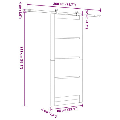 Schiebetür ORKDAL Braun 86 x 211 cm Holz und Metall