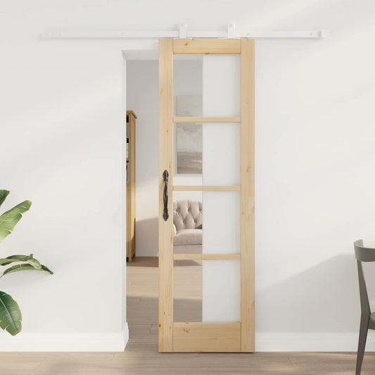 Schiebetür ORKDAL Braun 61 x 198,5 cm Holz und Metall