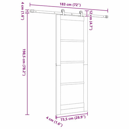 Schiebetür ORKDAL Braun 73,5 x 198,5 cm Holz und Metall