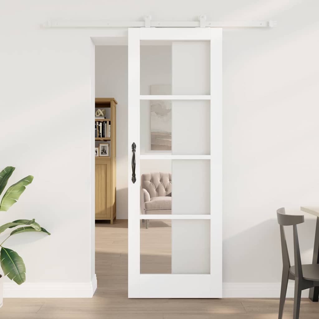 Schiebetür ORKDAL Weiß 73,5 x 211 cm Holz und Metall