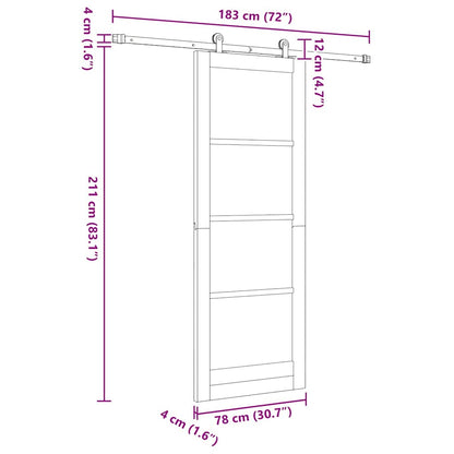 Schiebetür ORKDAL Braun 78 x 211 cm Holz und Metall
