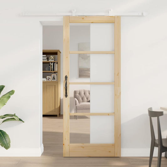 Schiebetür ORKDAL Braun 83 x 202 cm Holz und Metall