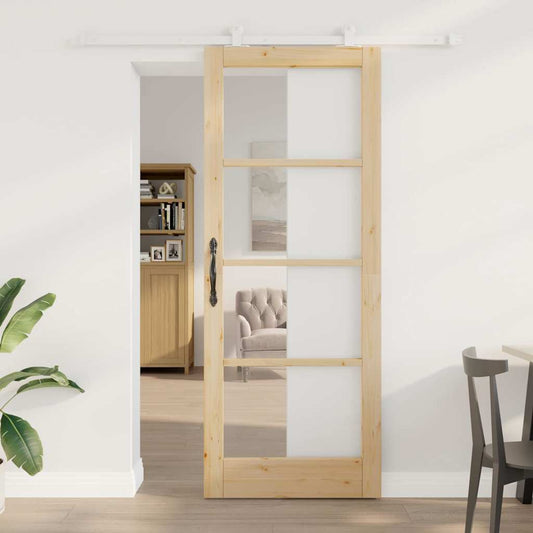 Schiebetür ORKDAL Braun 83 x 211 cm Holz und Metall