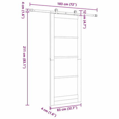 Schiebetür ORKDAL Braun 83 x 211 cm Holz und Metall
