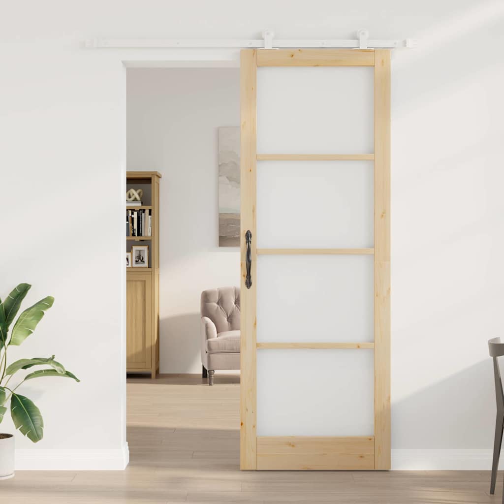 Schiebetür ORKDAL Braun 83 x 232 cm Holz und Metall