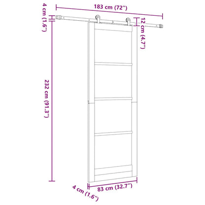 Schiebetür ORKDAL Braun 83 x 232 cm Holz und Metall
