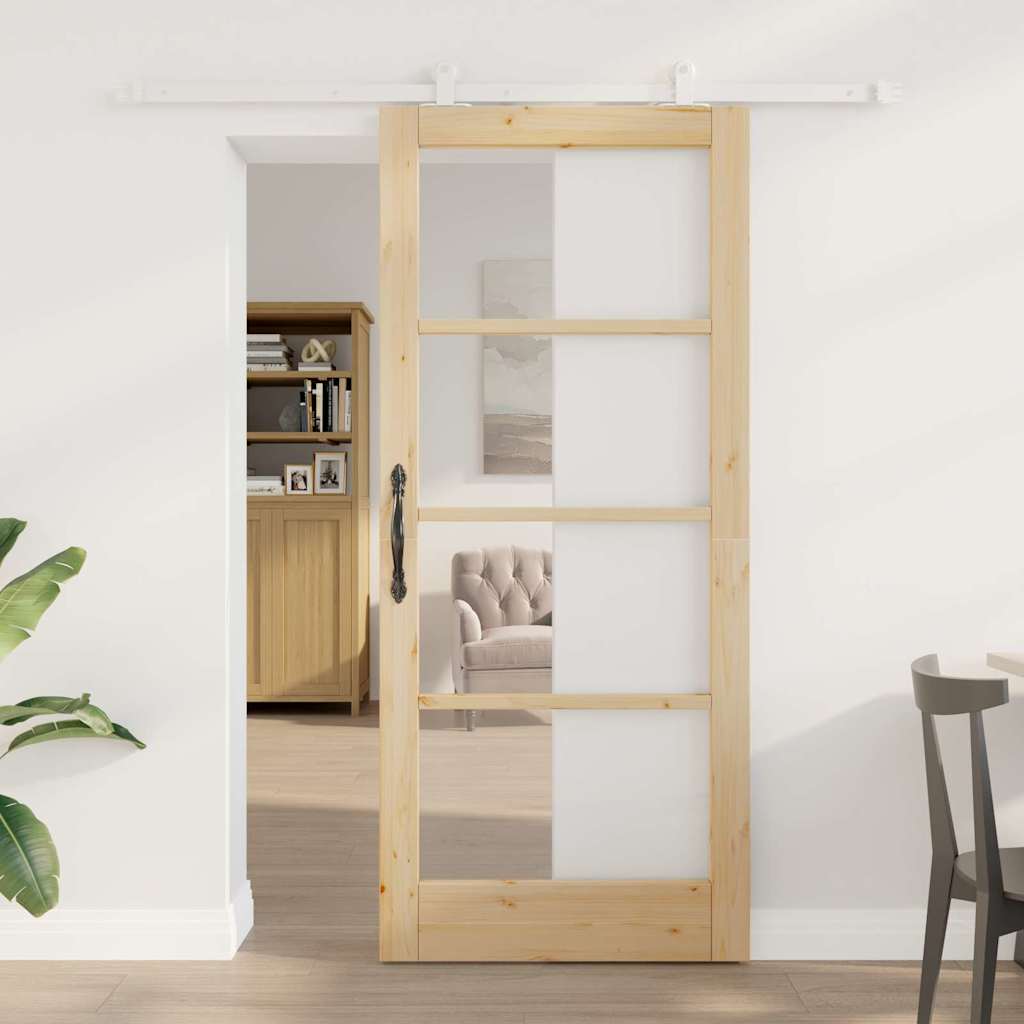 Schiebetür ORKDAL Braun 86 x 198,5 cm Holz und Metall