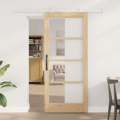 Schiebetür ORKDAL Braun 86 x 198,5 cm Holz und Metall