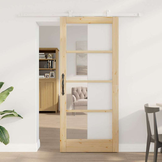 Schiebetür ORKDAL Braun 86 x 198,5 cm Holz und Metall