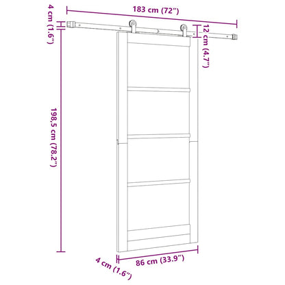 Schiebetür ORKDAL Braun 86 x 198,5 cm Holz und Metall