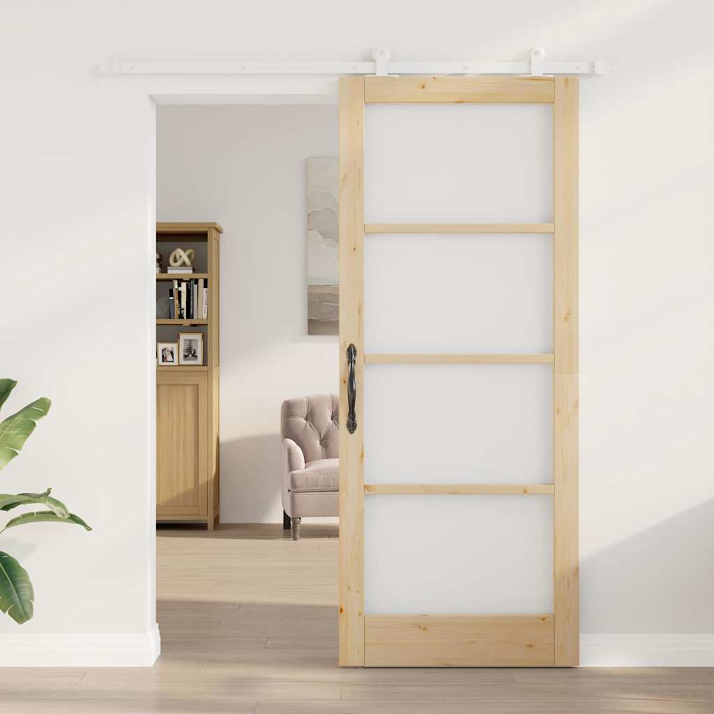 Schiebetür ORKDAL Braun 86 x 211 cm Holz und Metall