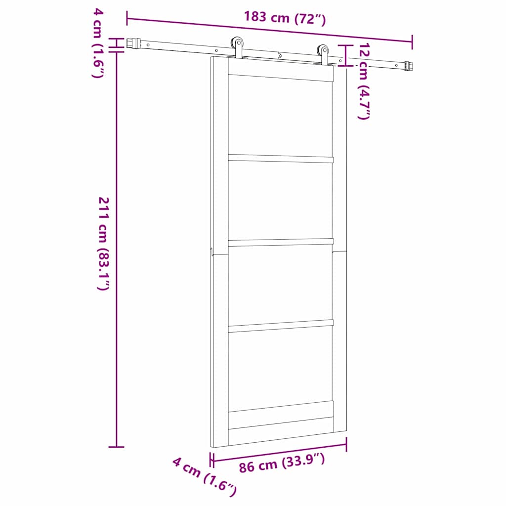 Schiebetür ORKDAL Braun 86 x 211 cm Holz und Metall