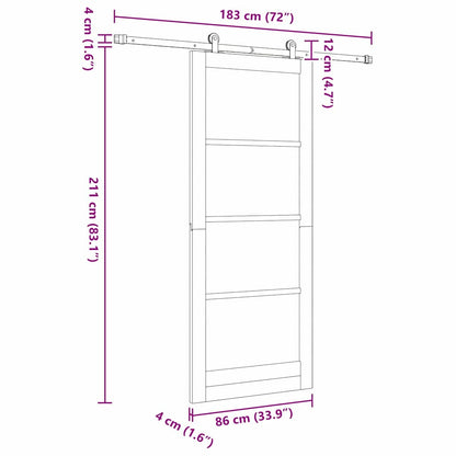 Schiebetür ORKDAL Braun 86 x 211 cm Holz und Metall