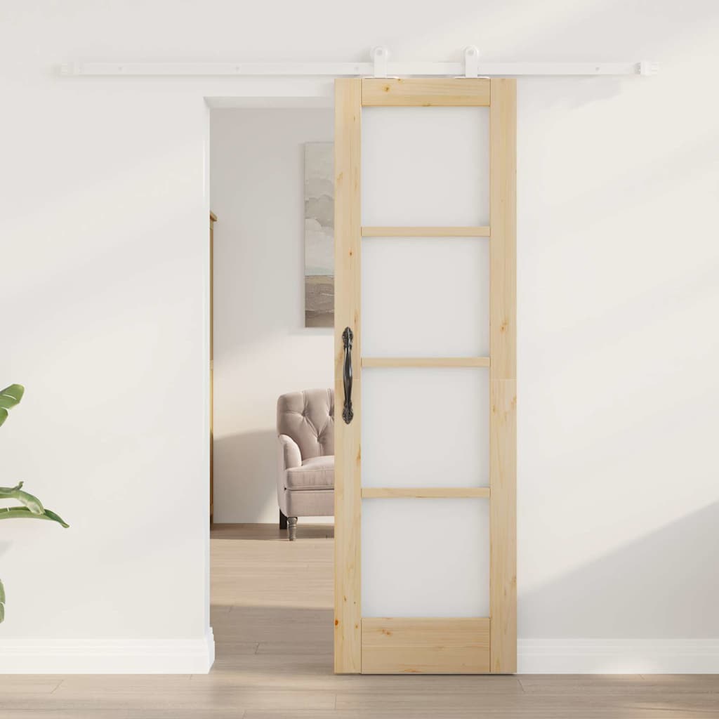 Schiebetür ORKDAL Braun 61 x 198,5 cm Holz und Metall