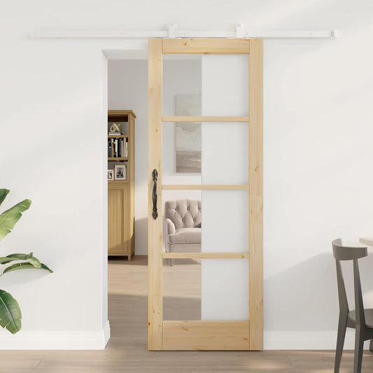 Schiebetür ORKDAL Braun 73,5 x 198,5 cm Holz und Metall