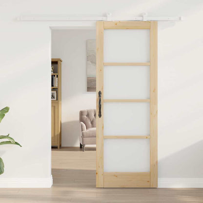 Schiebetür ORKDAL Braun 73,5 x 198,5 cm Holz und Metall