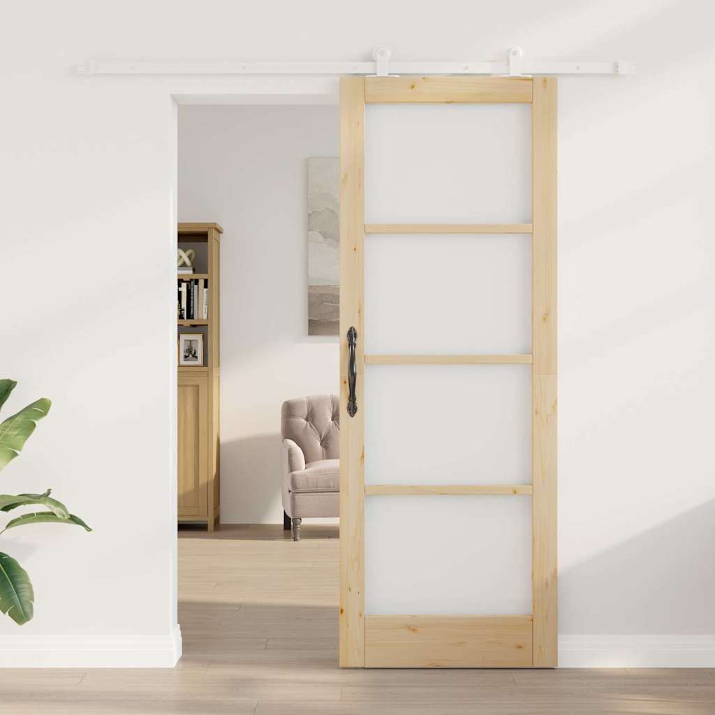 Schiebetür ORKDAL Braun 78 x 211 cm Holz und Metall