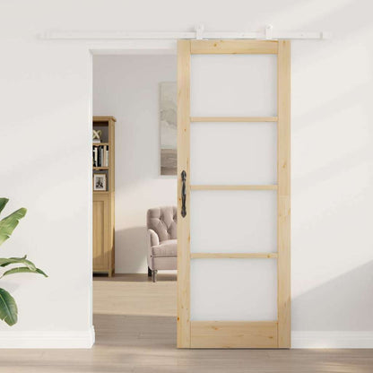 Schiebetür ORKDAL Braun 78 x 211 cm Holz und Metall