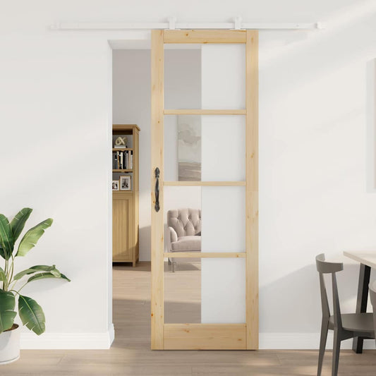 Schiebetür ORKDAL Braun 78 x 232 cm Holz und Metall