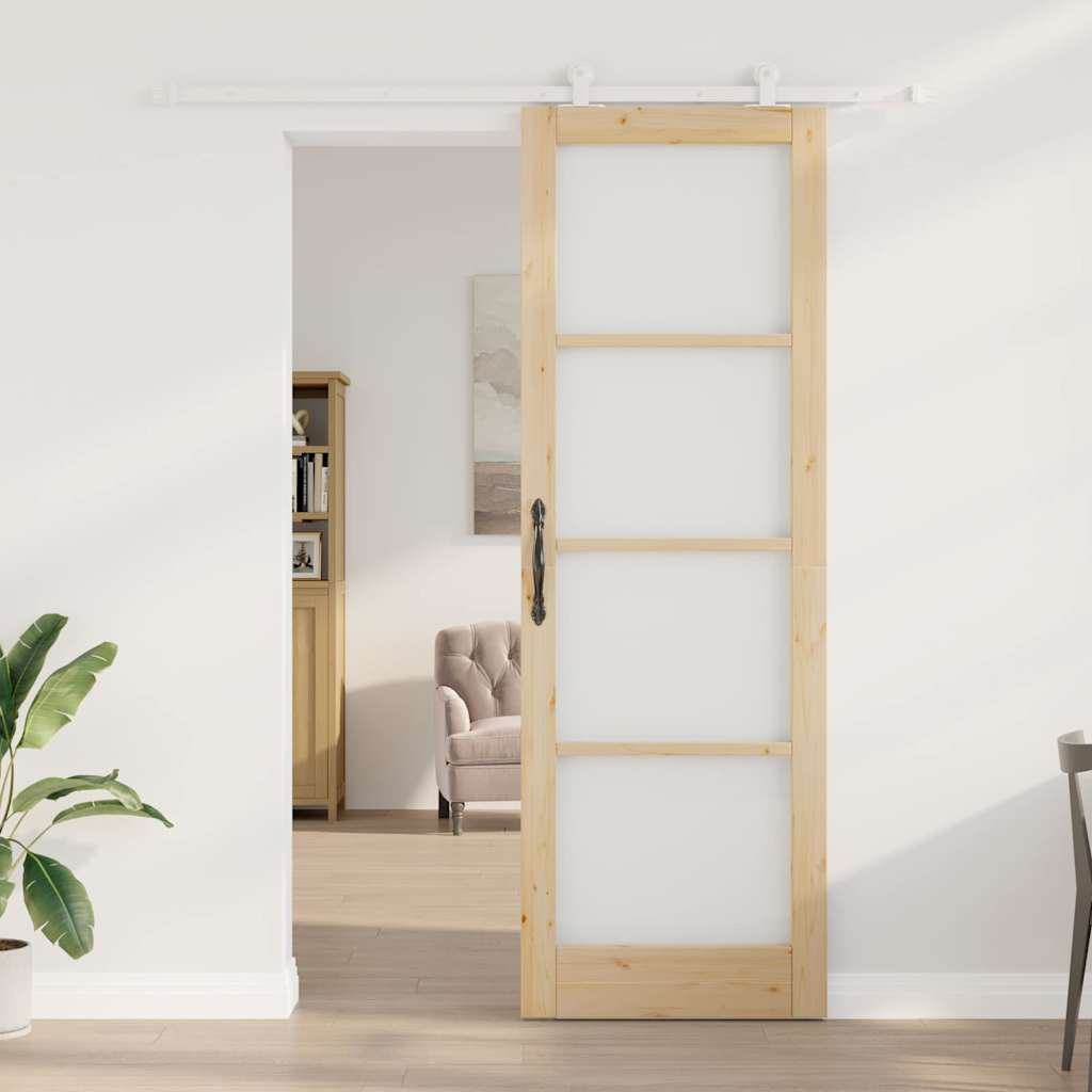 Schiebetür ORKDAL Braun 78 x 232 cm Holz und Metall
