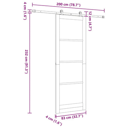 Schiebetür ORKDAL Braun 83 x 232 cm Holz und Metall