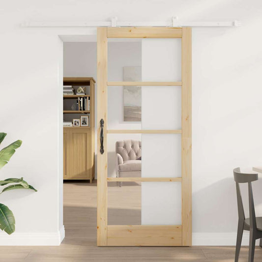Schiebetür ORKDAL Braun 86 x 198,5 cm Holz und Metall