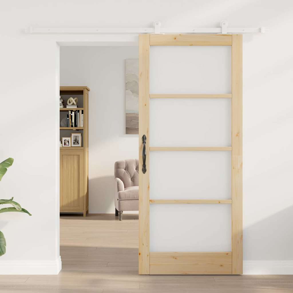 Schiebetür ORKDAL Braun 86 x 198,5 cm Holz und Metall