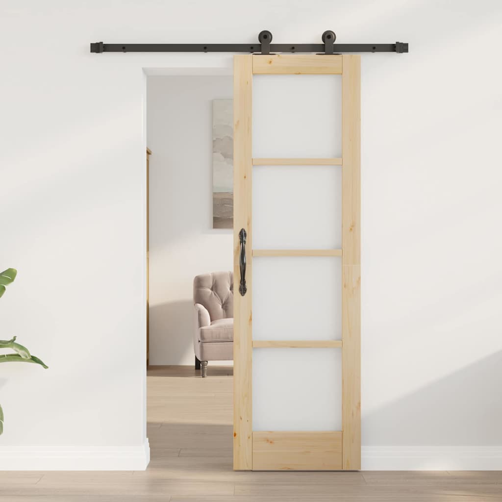 Schiebetür ORKDAL Braun 61 x 198,5 cm Holz und Metall