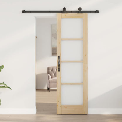 Schiebetür ORKDAL Braun 61 x 198,5 cm Holz und Metall