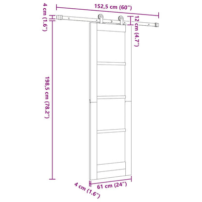 Schiebetür ORKDAL Braun 61 x 198,5 cm Holz und Metall