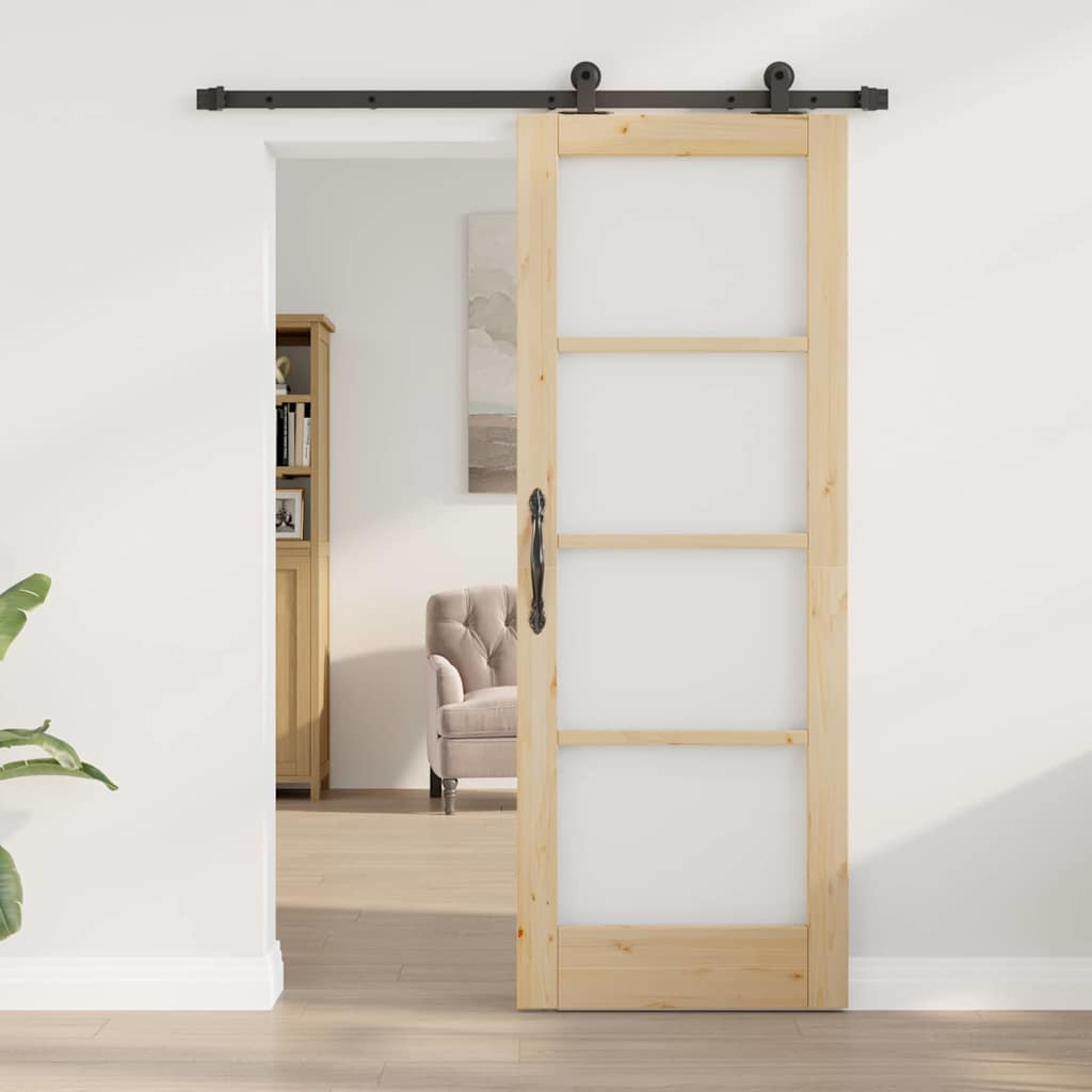 Schiebetür ORKDAL Braun 73,5 x 198,5 cm Holz und Metall