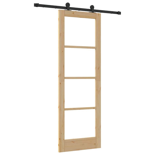 Schiebetür ORKDAL Braun 73,5 x 211 cm Holz und Metall