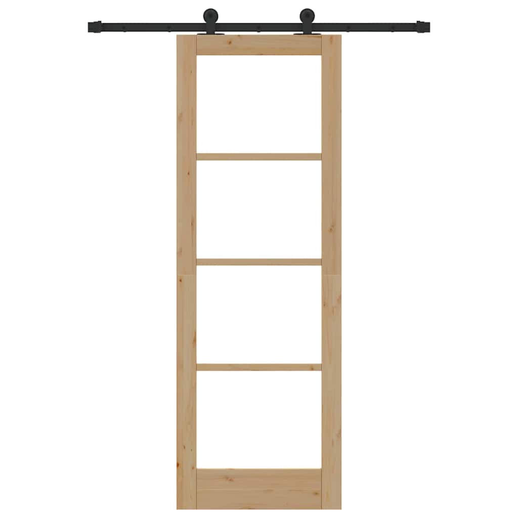 Schiebetür ORKDAL Braun 73,5 x 211 cm Holz und Metall