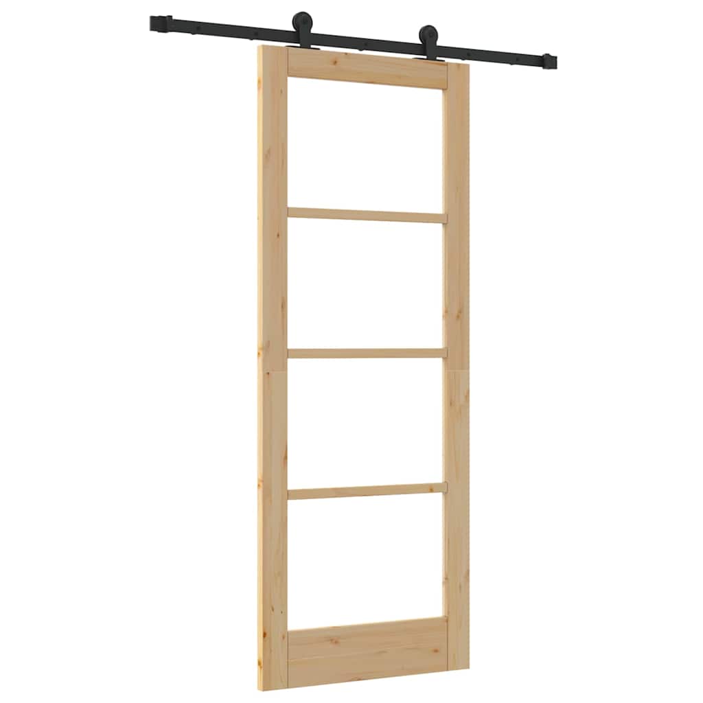 Schiebetür ORKDAL Braun 78 x 202 cm Holz und Metall