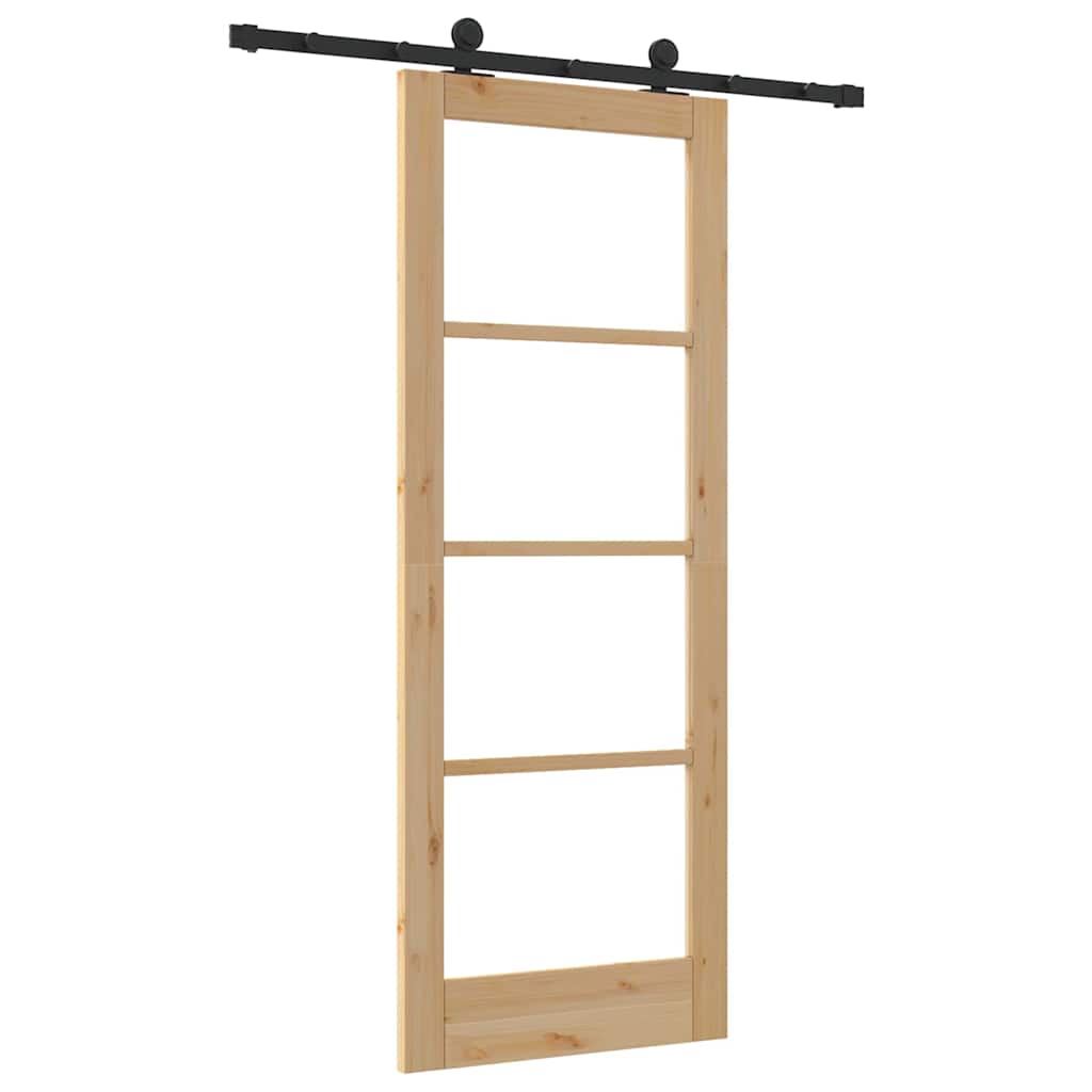 Schiebetür ORKDAL Braun 78 x 202 cm Holz und Metall