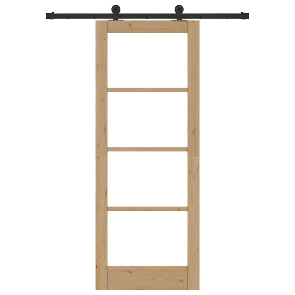 Schiebetür ORKDAL Braun 78 x 202 cm Holz und Metall